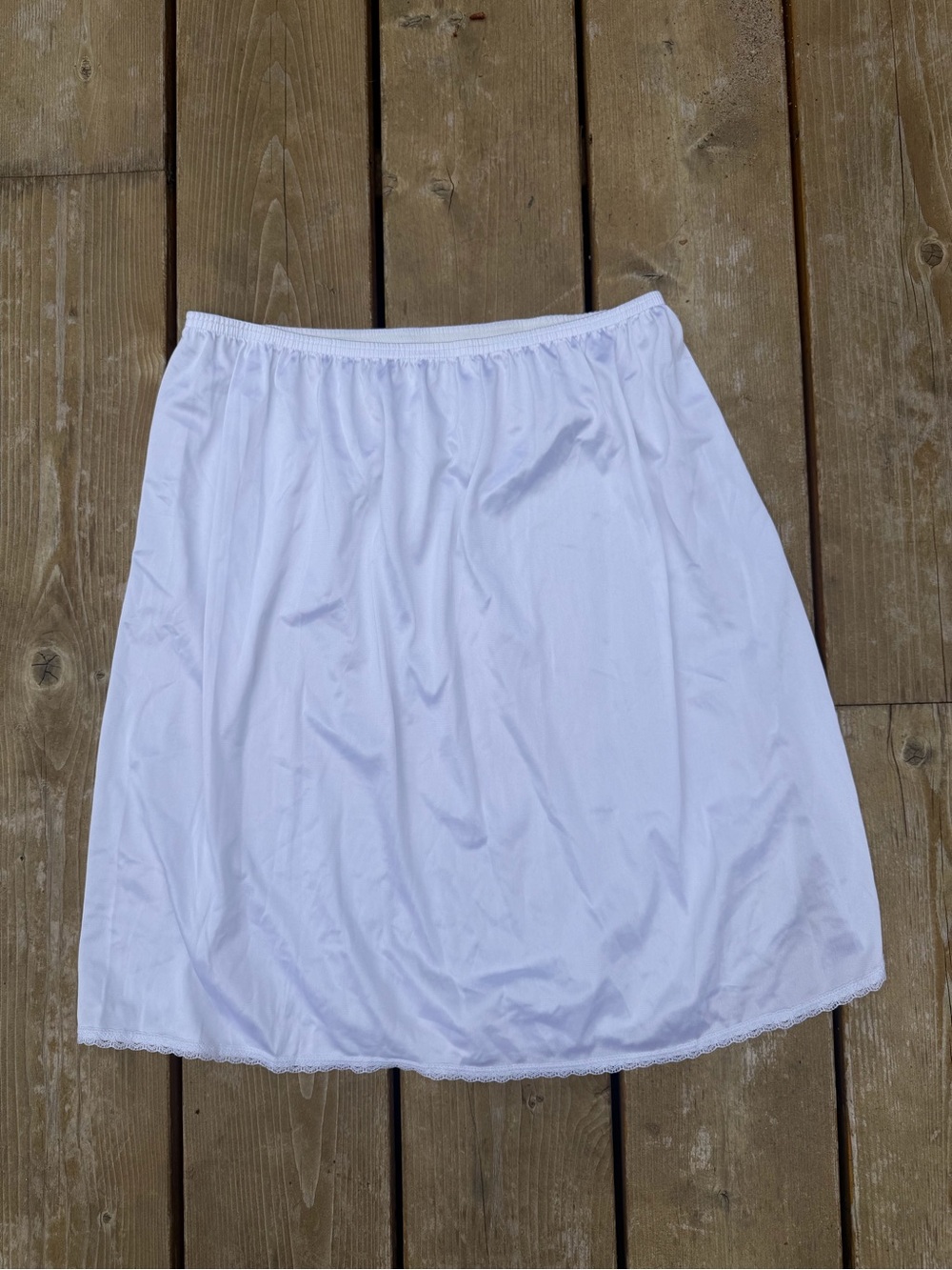 White Silk Skirt Slip
